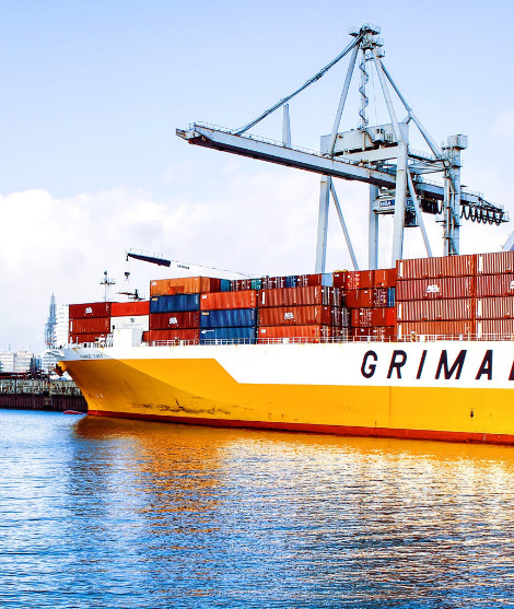 Cargo ship being loaded